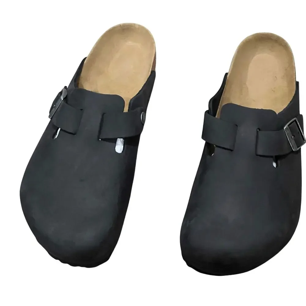 Birkenstock® Boston Men's Clogs In Oiled leather Leather Black US Size 10 NWOB